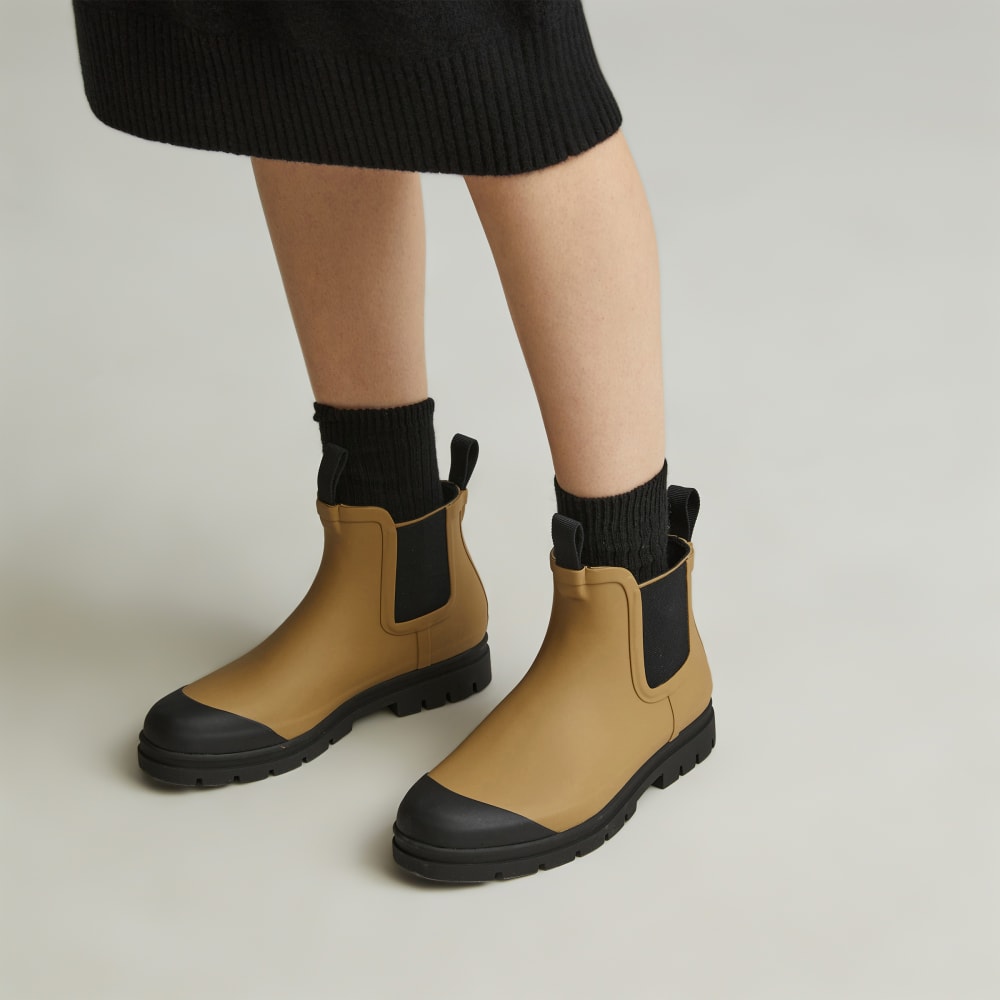 The Rain Boot in Golden Oak — detail view