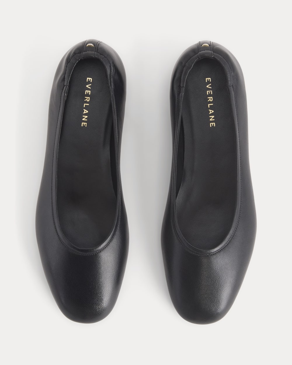 Made in Italy Flat in Black Leather — detail view