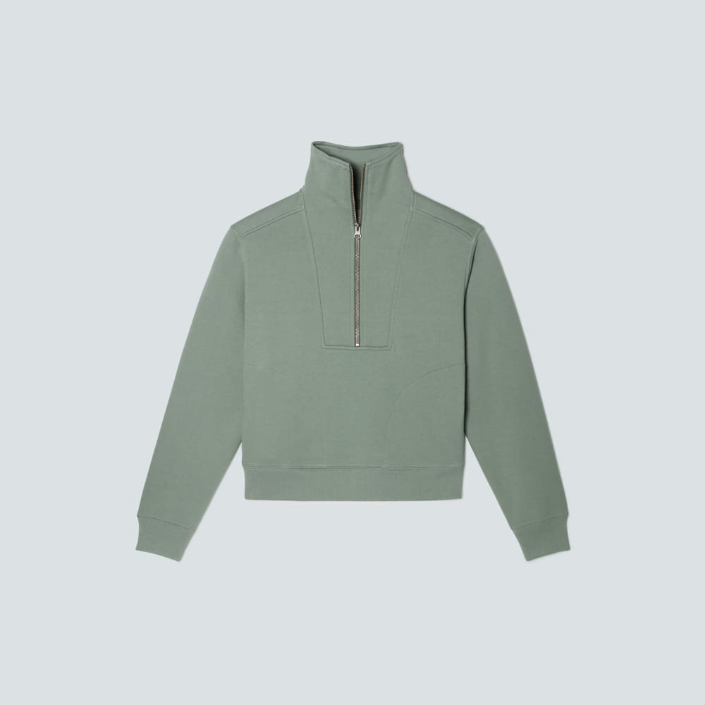 The Track Half-Zip in Lily Pad — front view