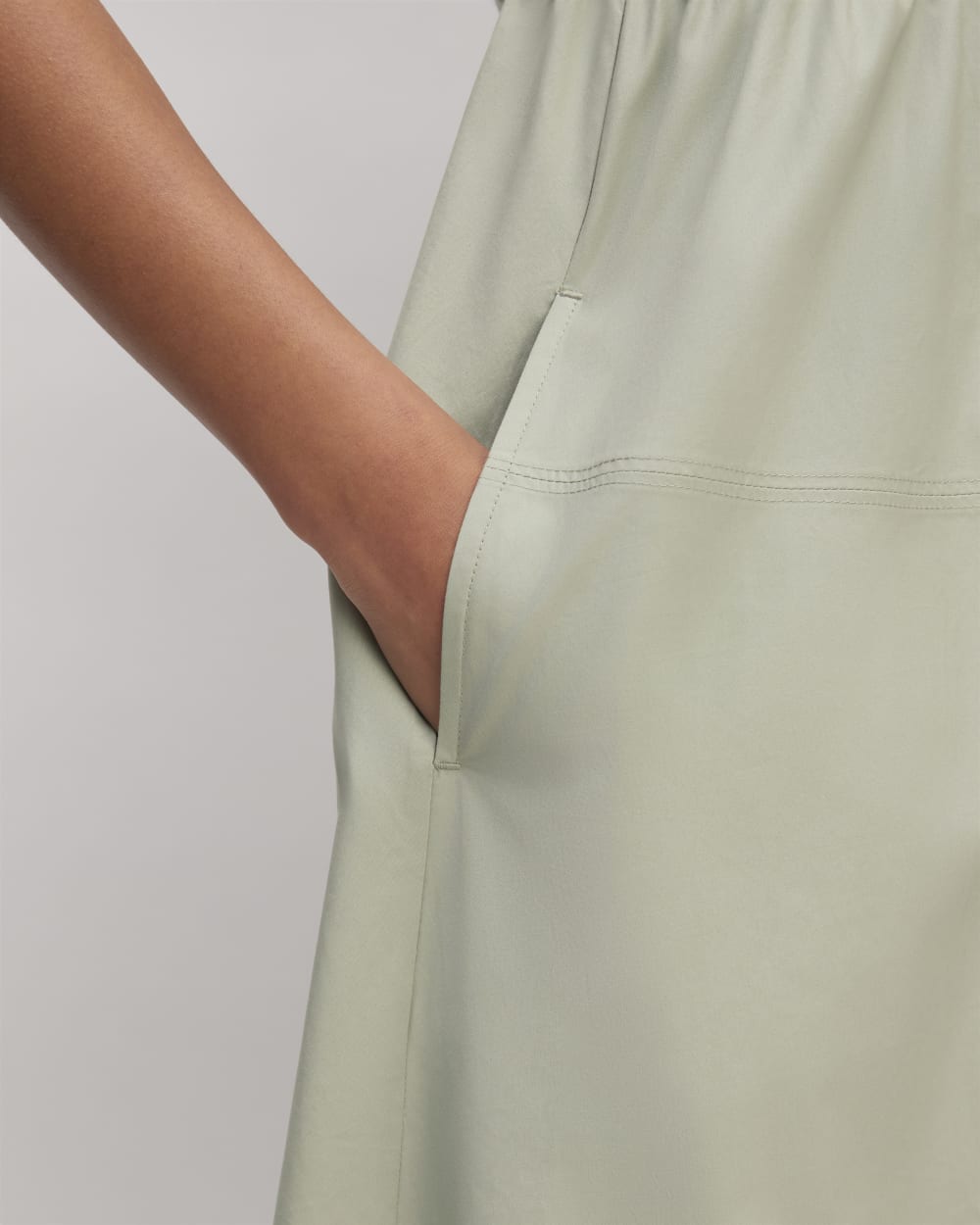 The Supima® Jersey Riviera Dress in Sage Green — detail view