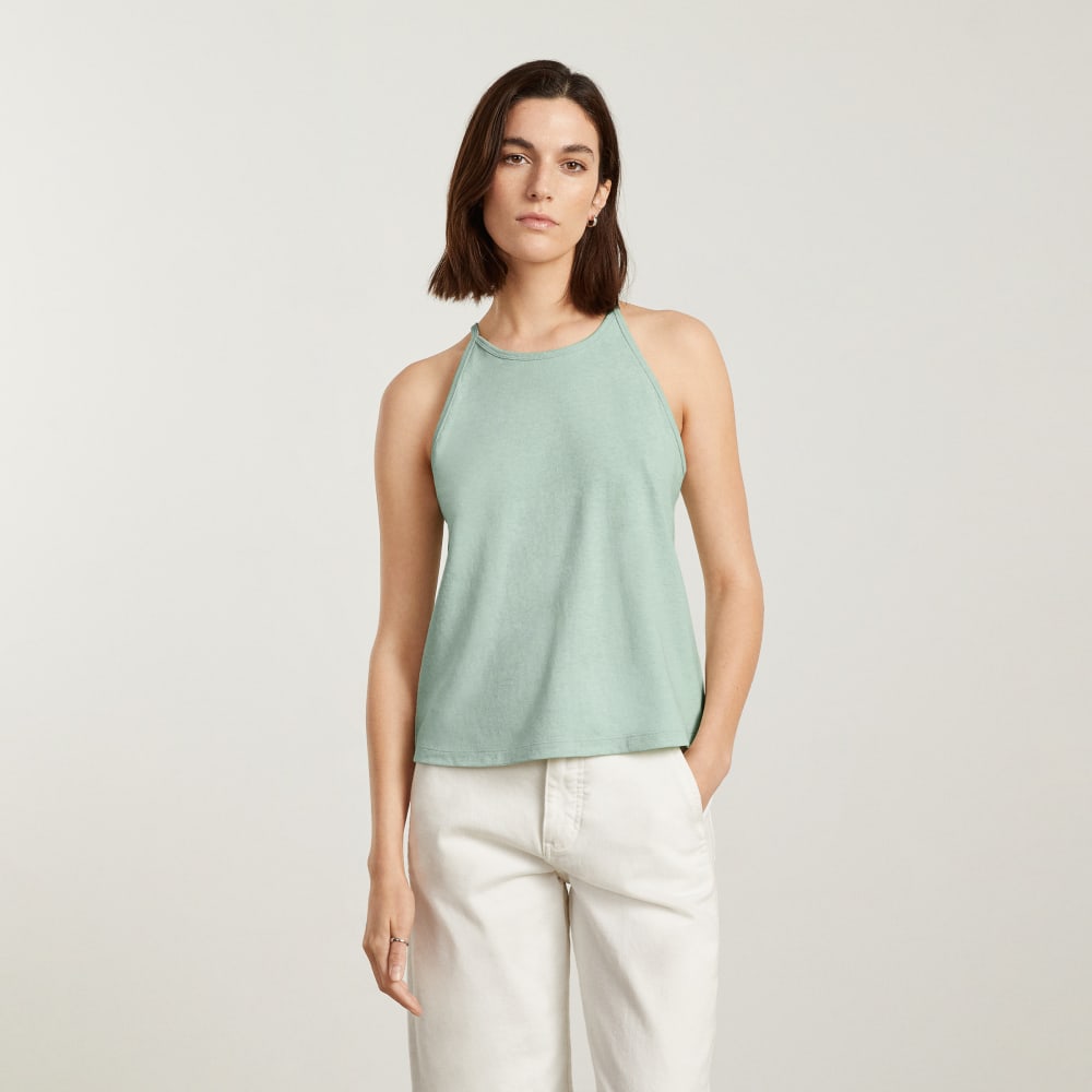 The Hemp Cutaway Tank in White Sage — alternate view