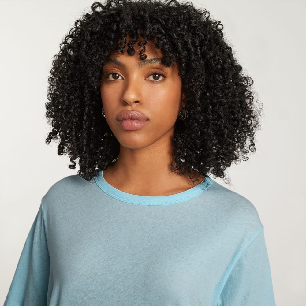 The Air Tee in Ice Blue — detail view