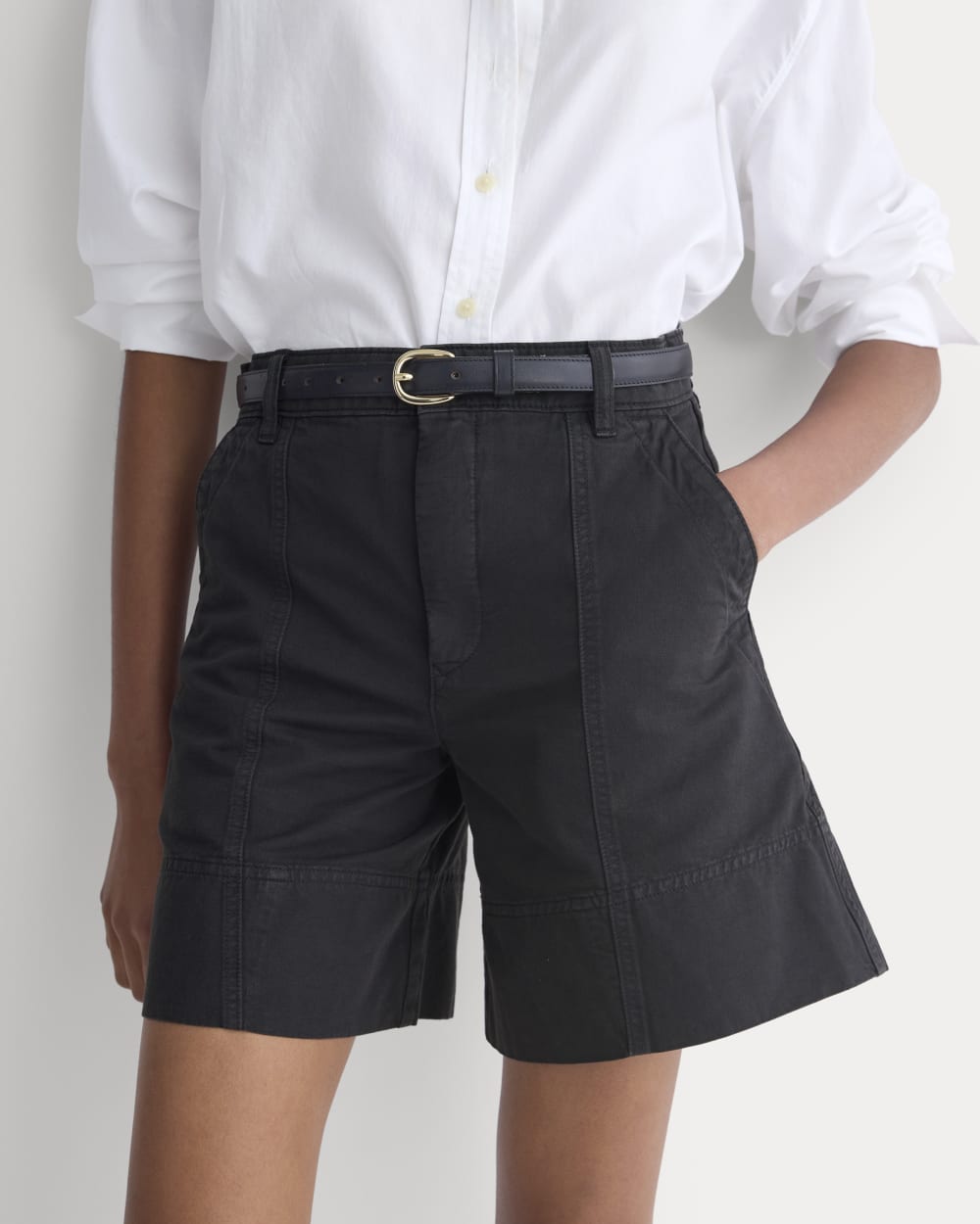 Seamed Everywhere Short in Black — detail view