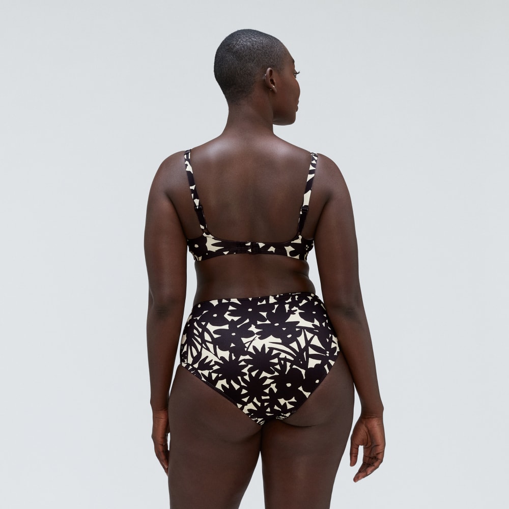 The High-Rise Hipster Bottom in Black / Canvas Floral — detail view