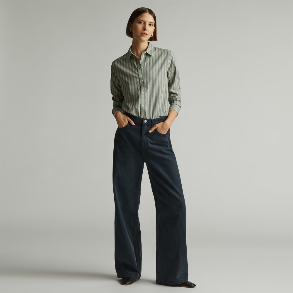 The Must-Have Shirt in Silky Cotton in Green Balsam / Seagrass — alternate view