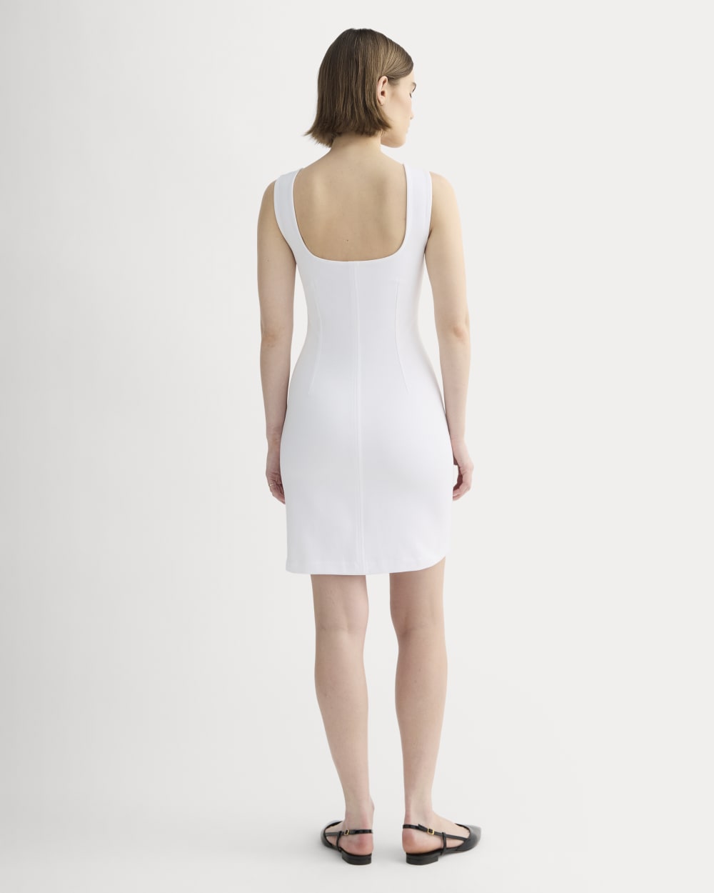 The Dream Square-Neck Dress in White — detail view