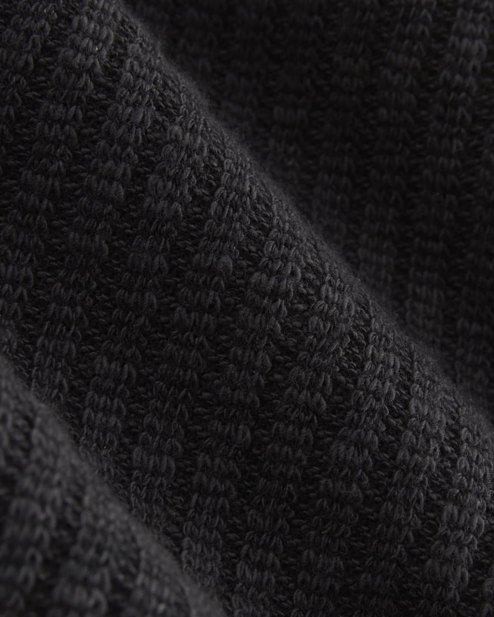 The Cozy Rib Cardigan in Black — detail view