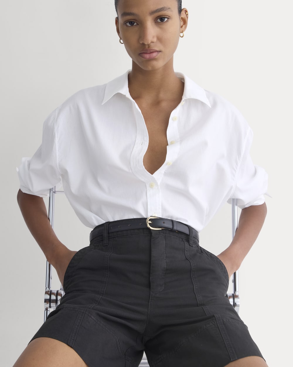 Seamed Everywhere Short in Black — detail view