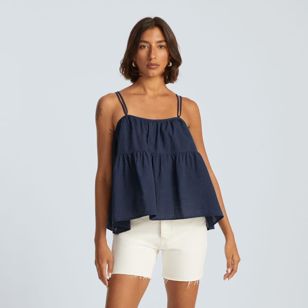 The Billow Cami in Navy — alternate view