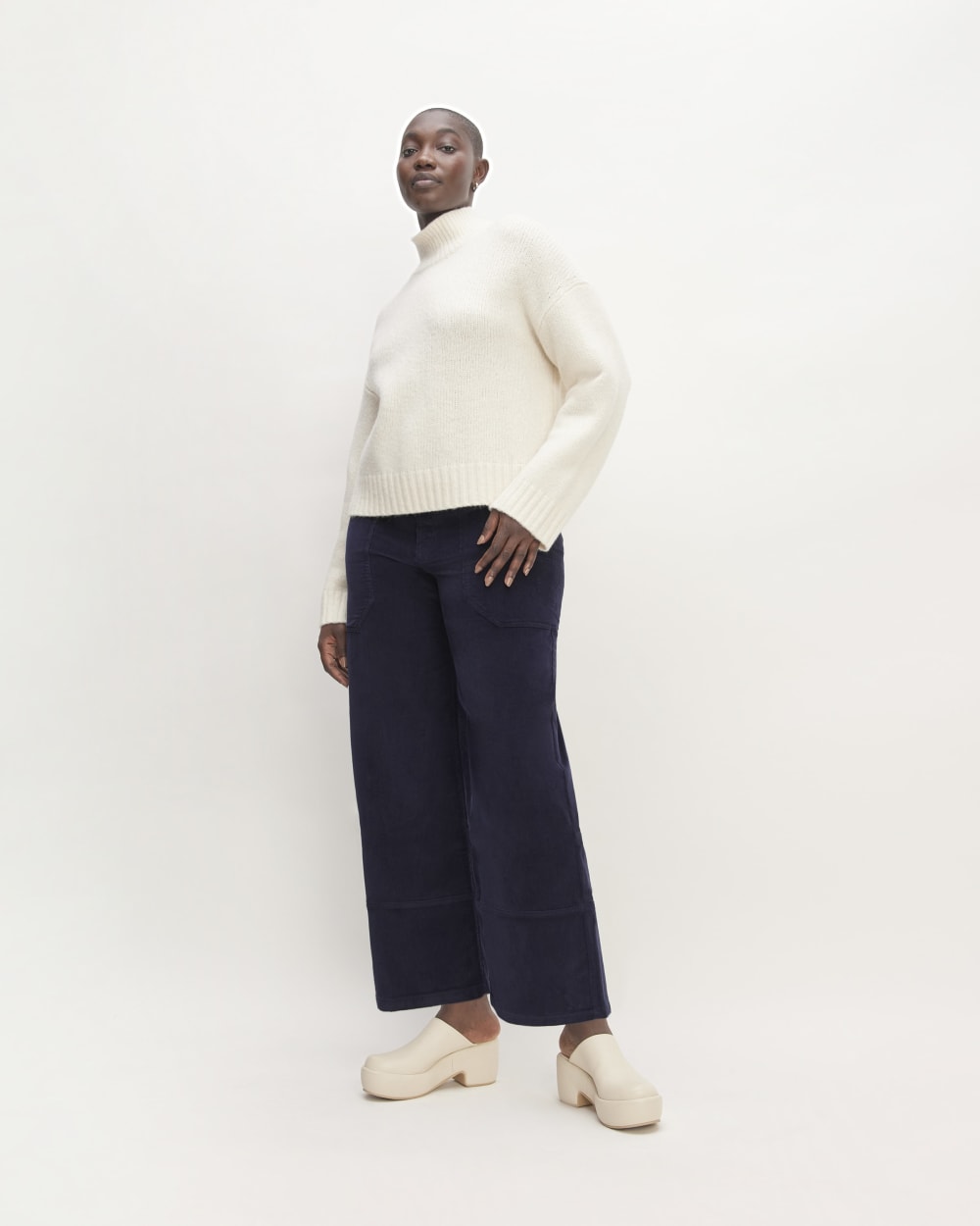 The Corduroy Gardener Pant in Navy — front view
