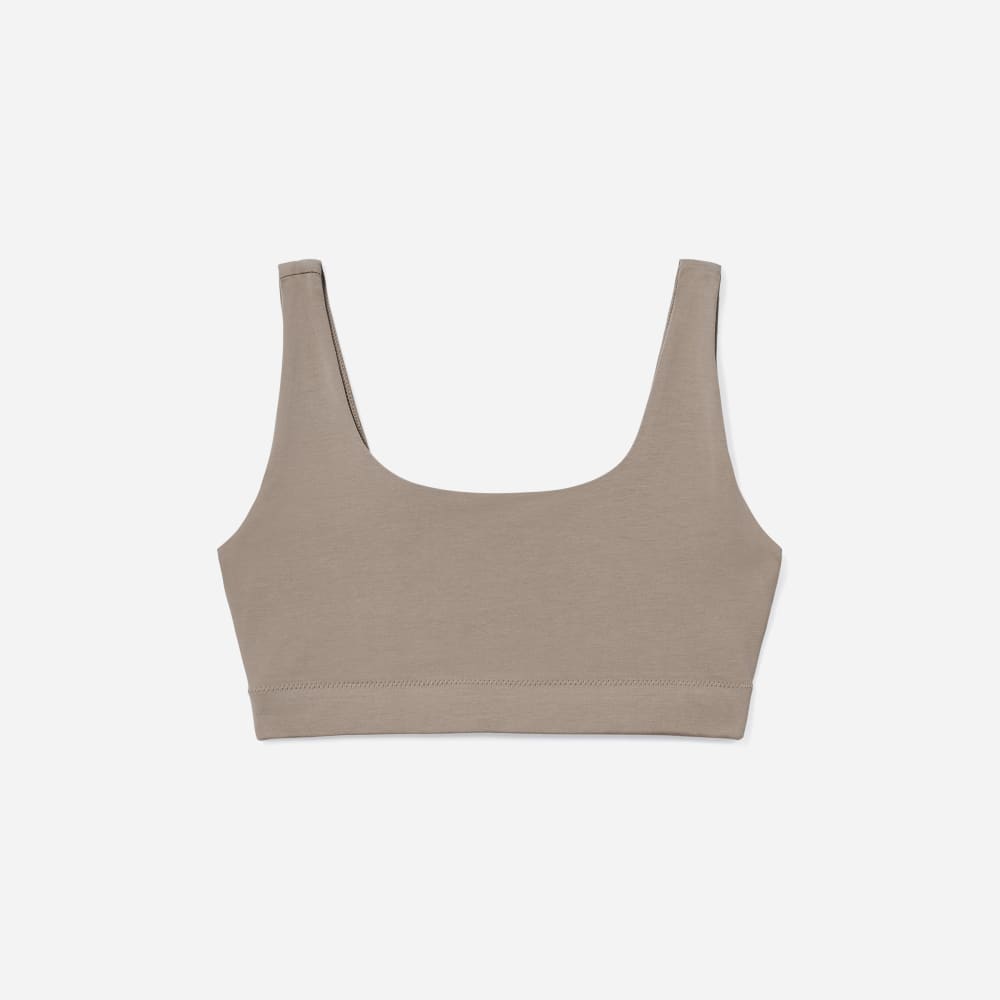 The Cotton Tank Bra in Burnt Sugar — front view