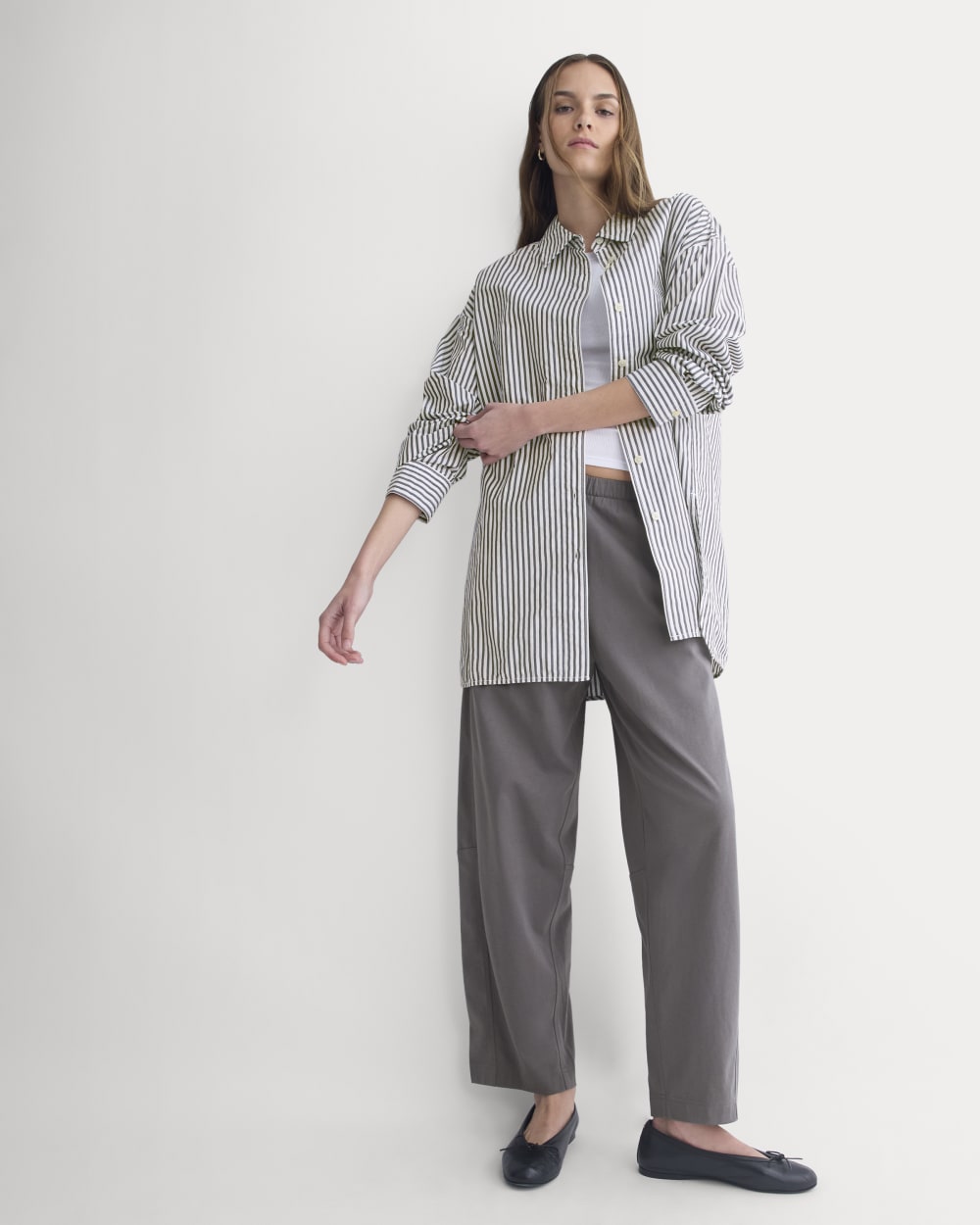 Weekend Track Pant in Charcoal Grey — detail view