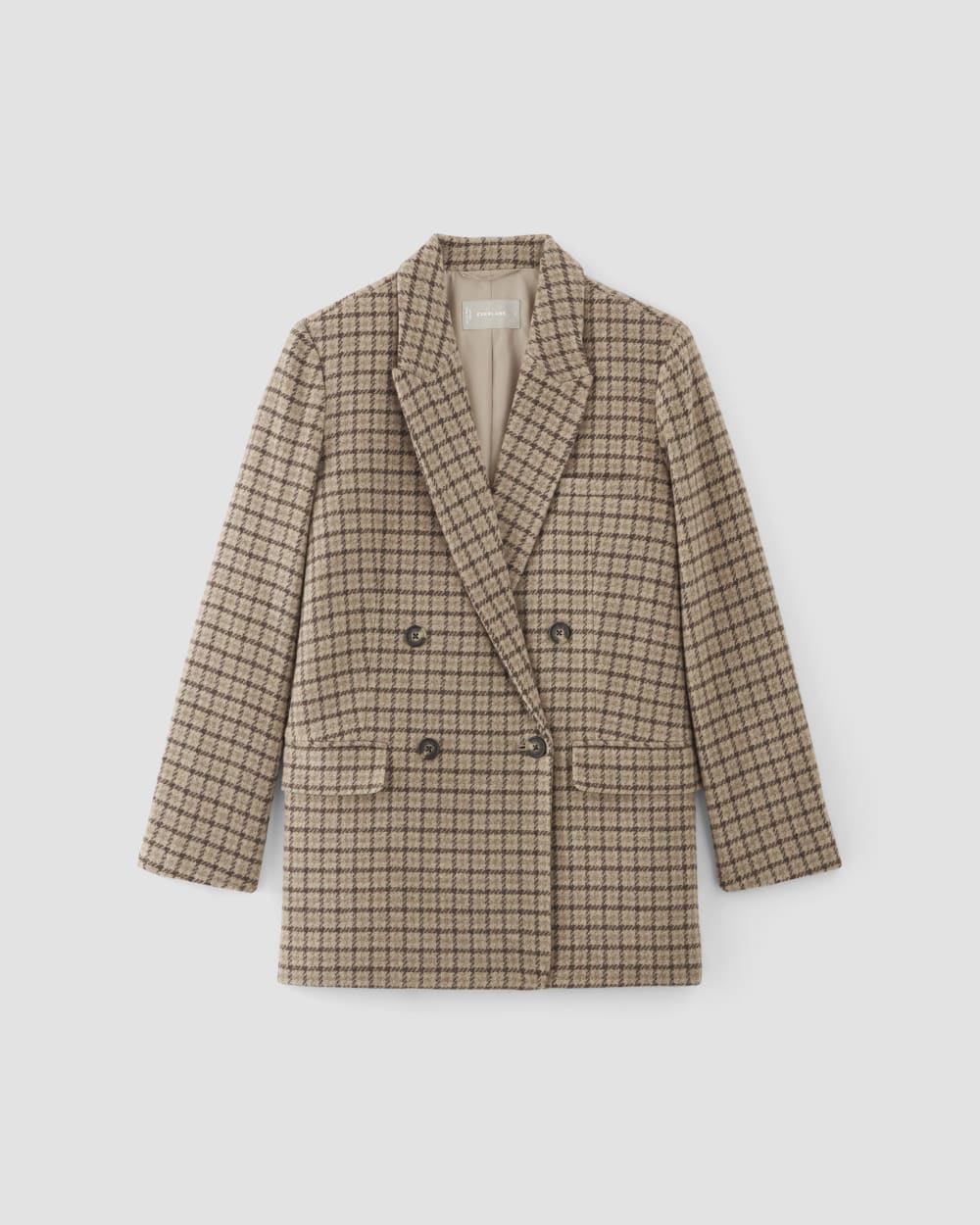 The ReWool® Double-Breasted Blazer in Beige Houndstooth — alternate view