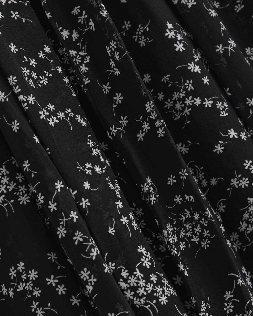 Maxi Dress in Silk Georgette in Floral/Black — detail view