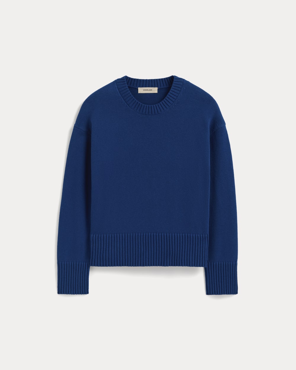 The Boxy Sweater in Everyday Cotton in Bright Cobalt — alternate view