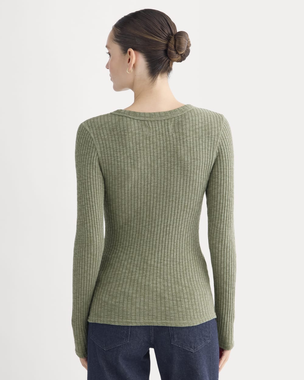 The Cozy Rib Henley in Kalamata — detail view