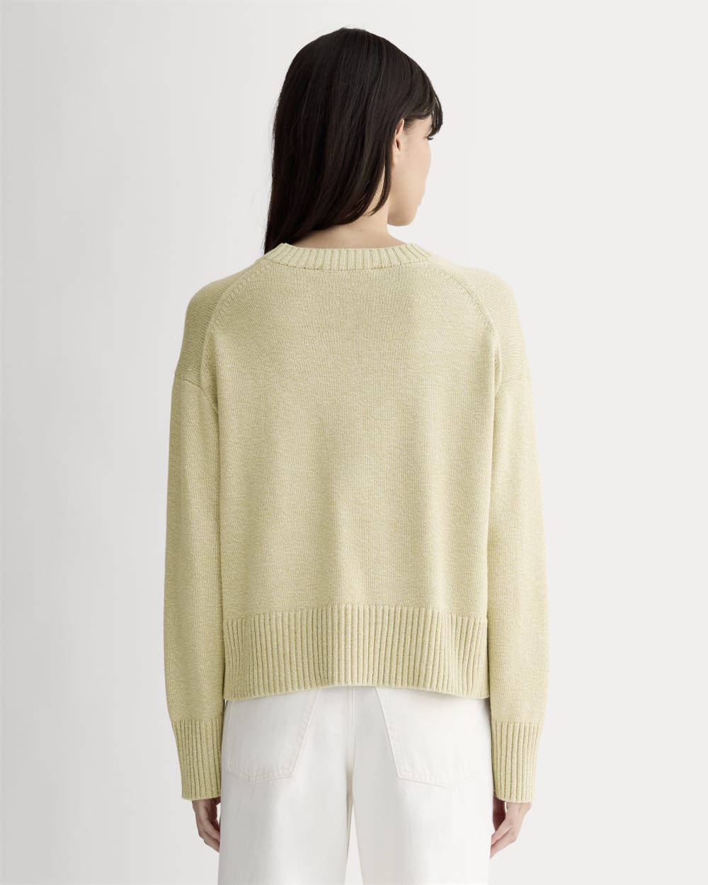 The Boxy Sweater in Everyday Cotton in Mojave Desert / Natural — detail view