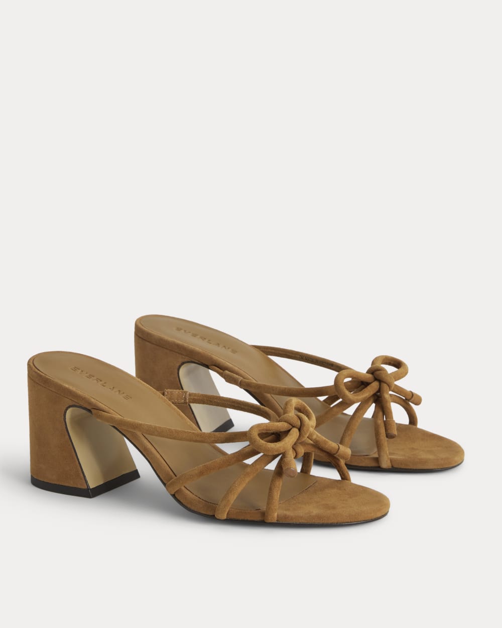 The Bow Heel in Canyon Brown Suede — detail view