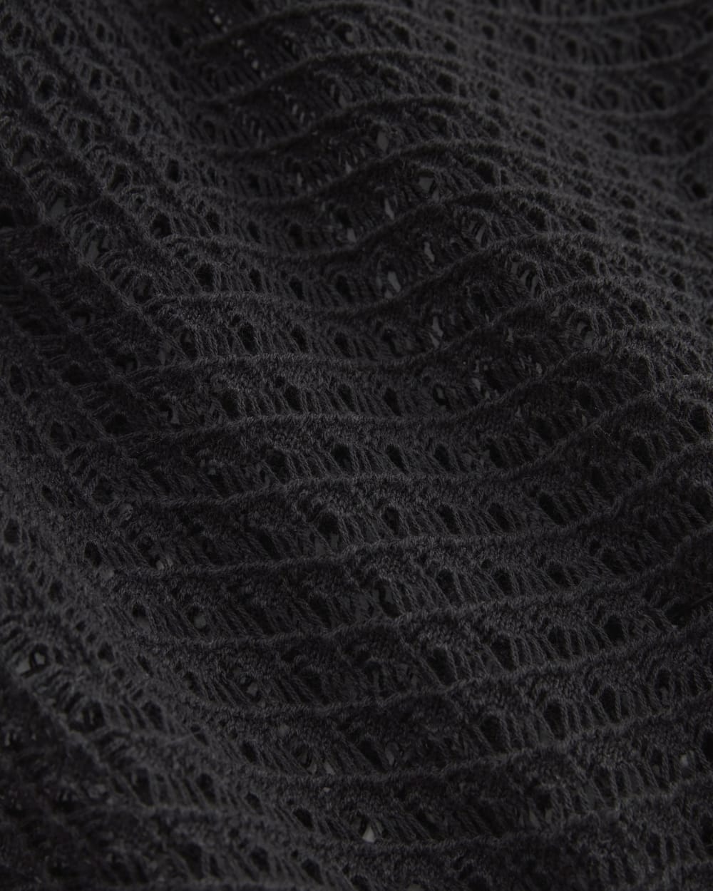 The Lace Knit Cardigan in Black — detail view