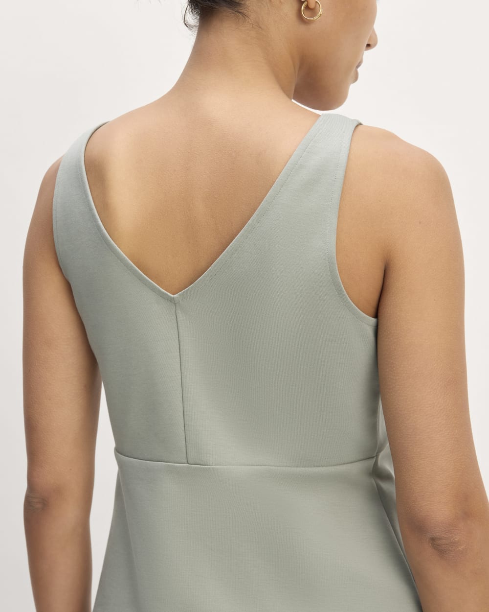 The Dream V-Neck Top in Sage Green — detail view