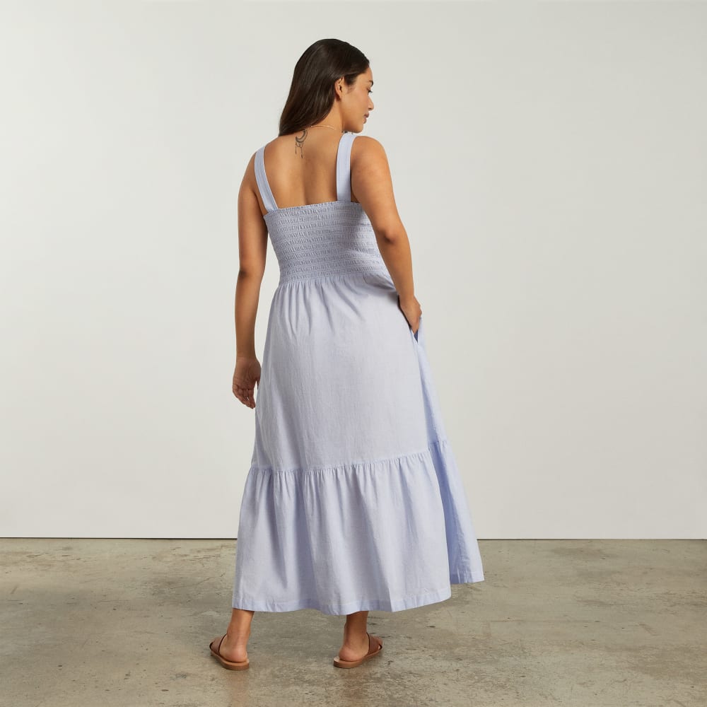 The Smock Dress in Bluebell Gingham — detail view