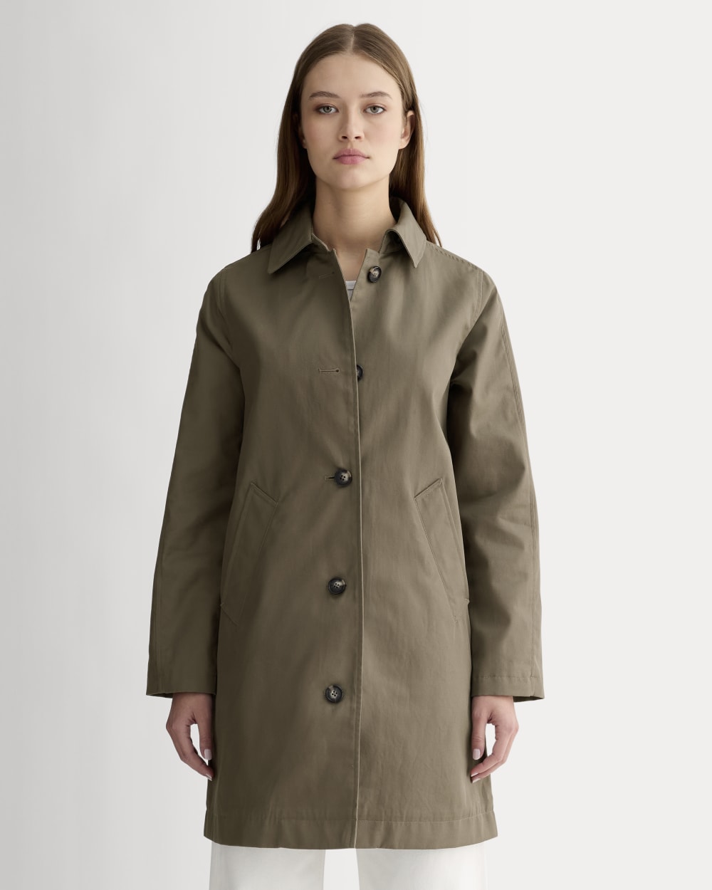 The Mac Coat in Deep Taupe — front view