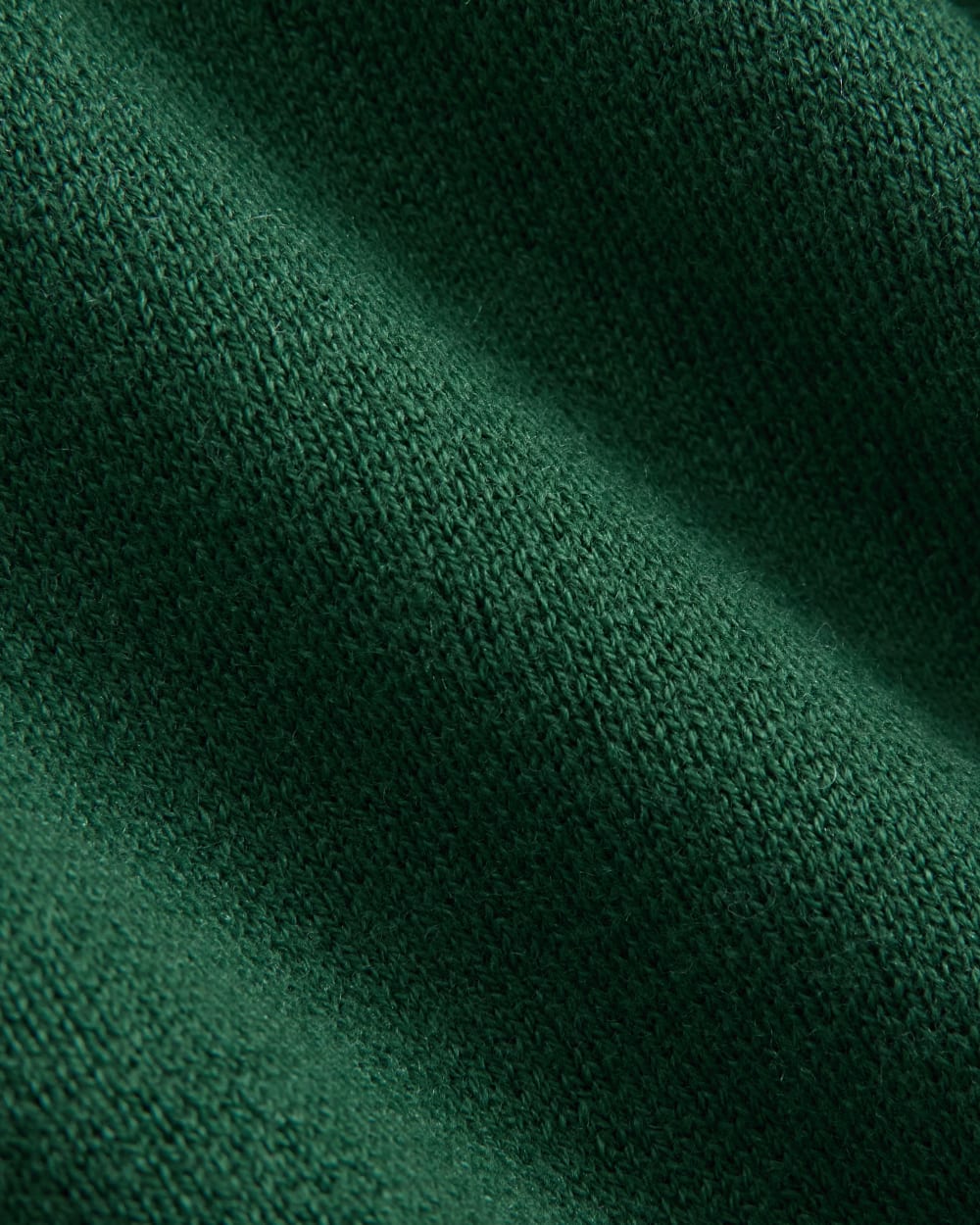Double Knit Crew in Cotton Merino in Hunter Green — detail view