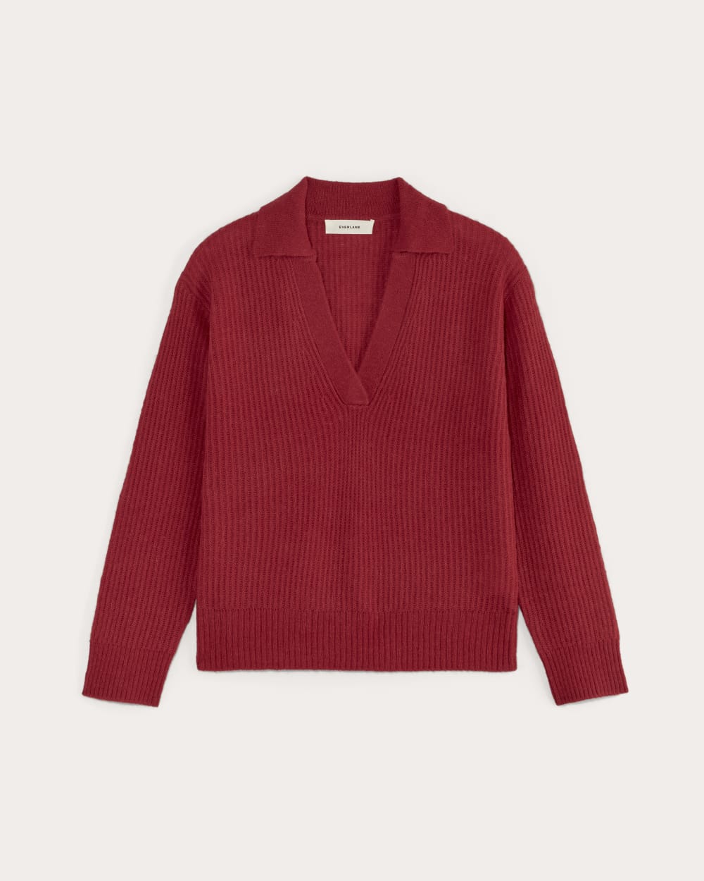 The Oversized Polo in Alpaca in Berry Red — alternate view