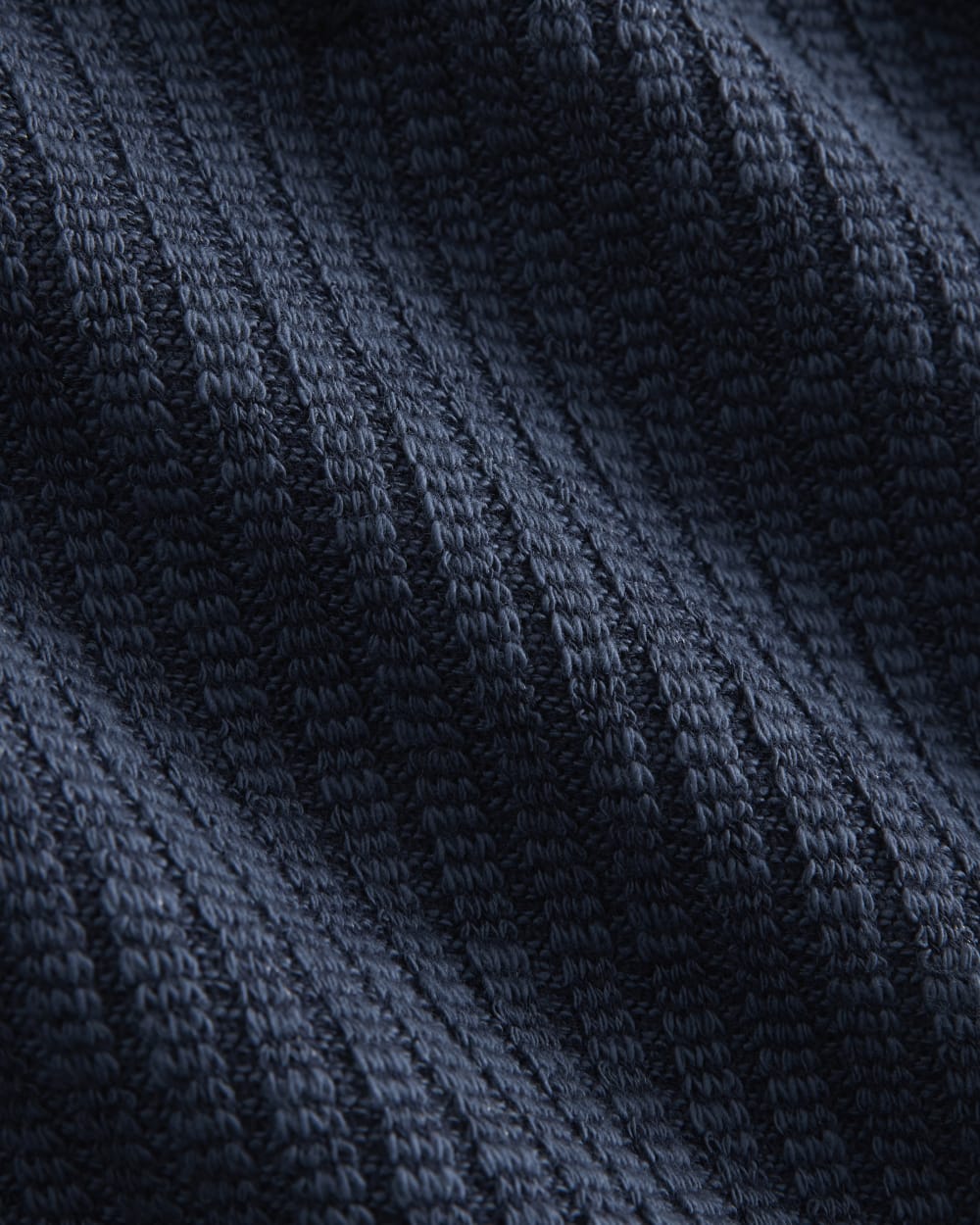 The Cozy Rib Long-Sleeve Tee in Mood Indigo — detail view