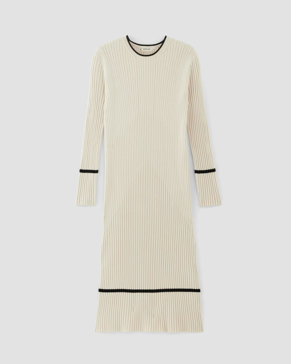 The Cotton Wide Rib Midi Dress in Canvas — alternate view