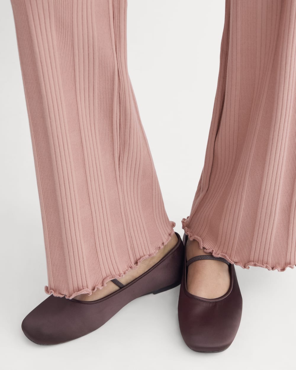 Lounge Rib Pant in Ash Rose — detail view