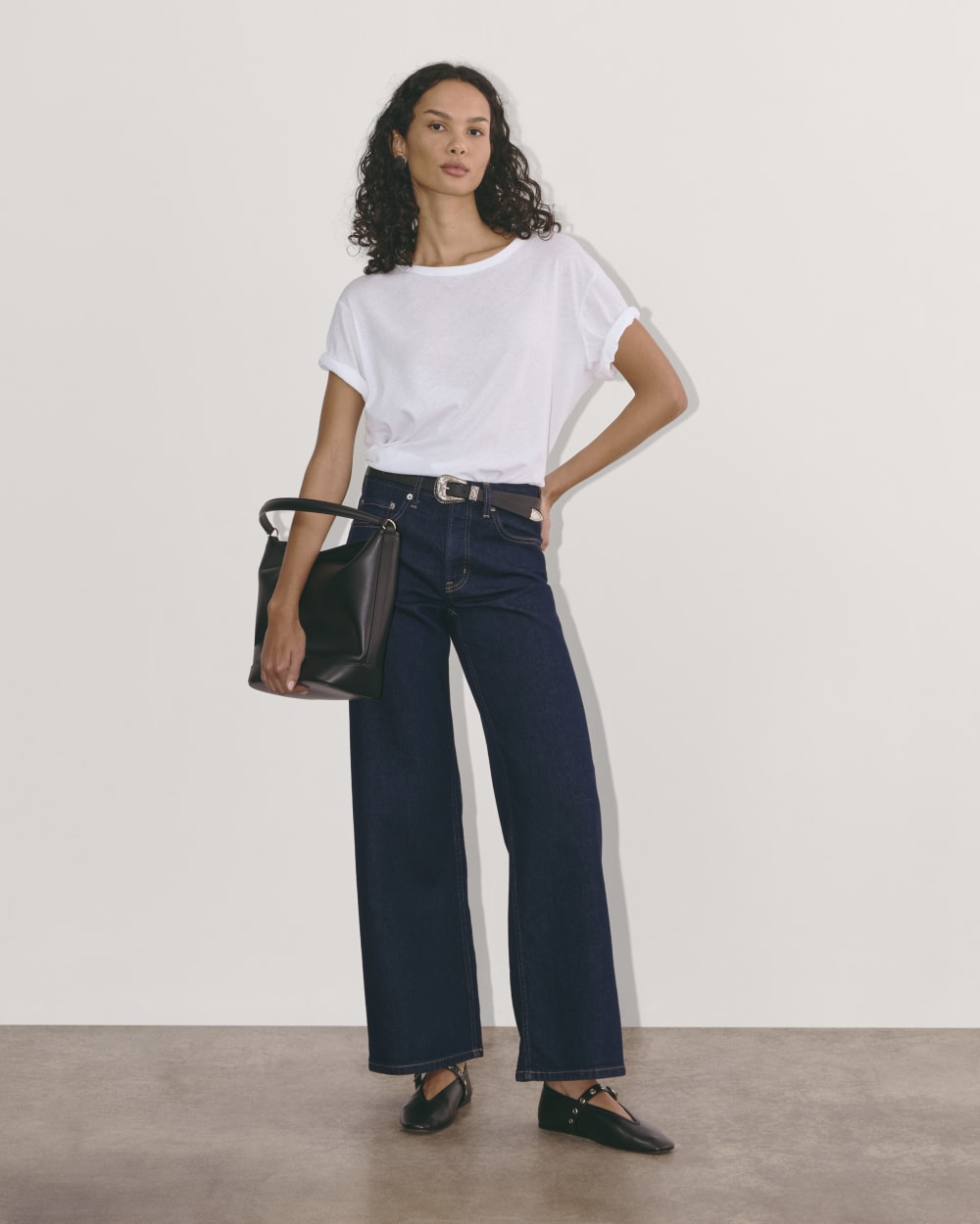The Mid-Way Jean in Pure Blue — front view