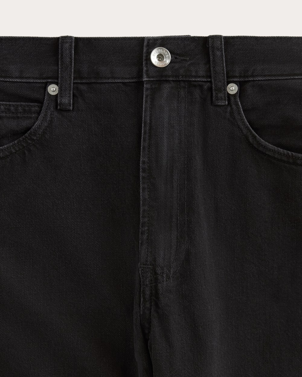 The OG Baggy Jean Short in Washed Black — detail view