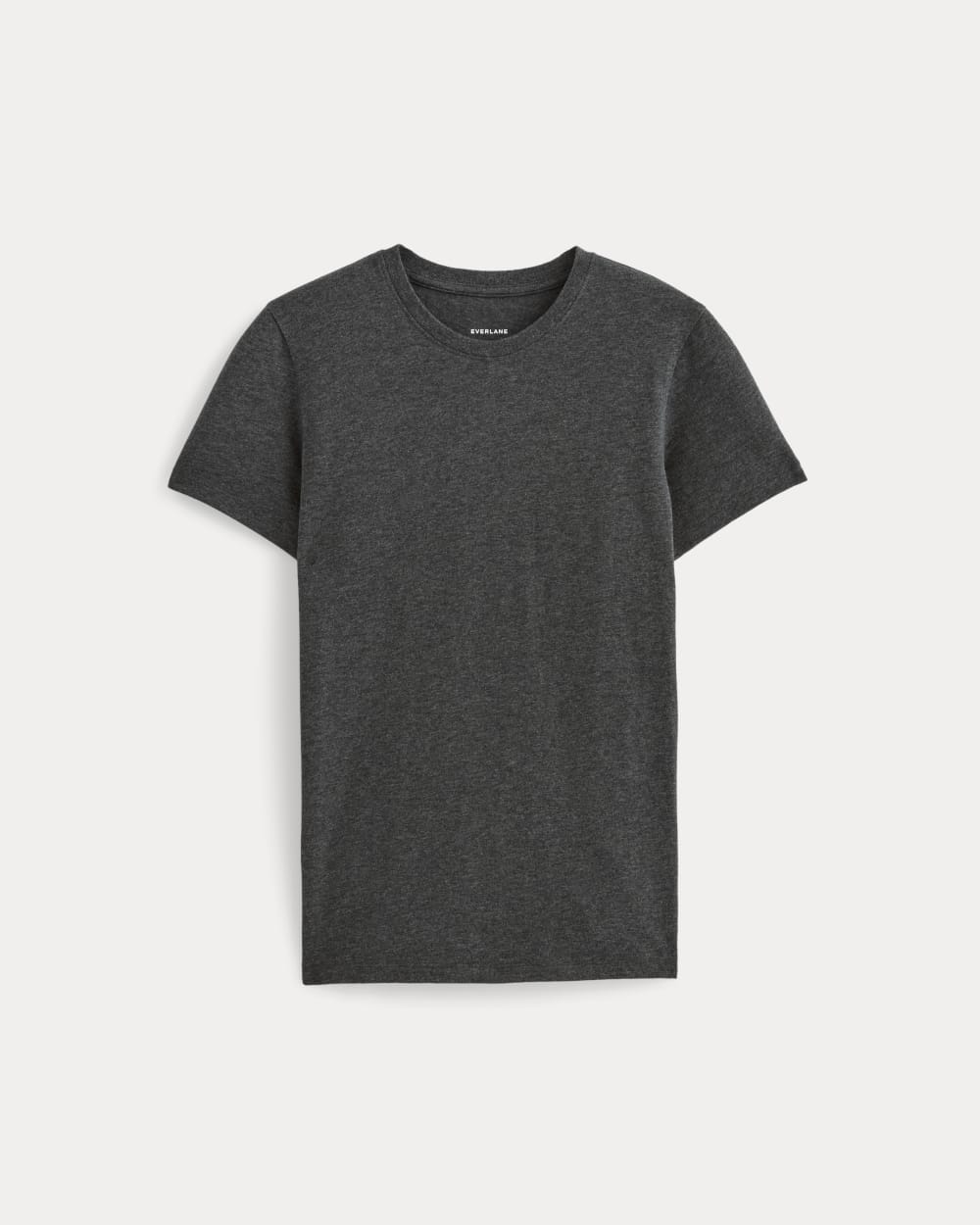 The Slim Crew in Essential Cotton in Heathered Soot — alternate view