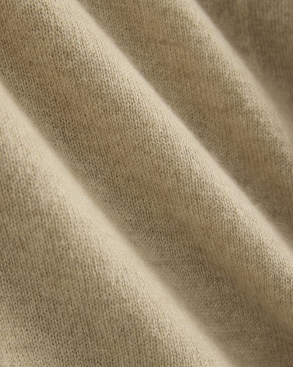 Cashmere Button-Up Shirt in Heather Light Camel — detail view