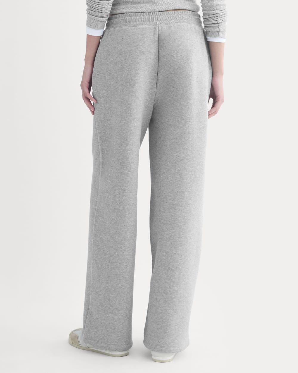 Luxe Fleece Wide-Leg Sweatpant in Vintage Heather Grey — detail view