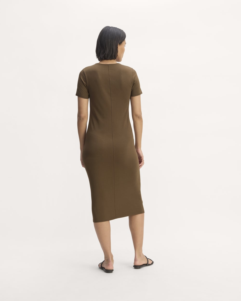 The Form Dress in Cocoa — detail view