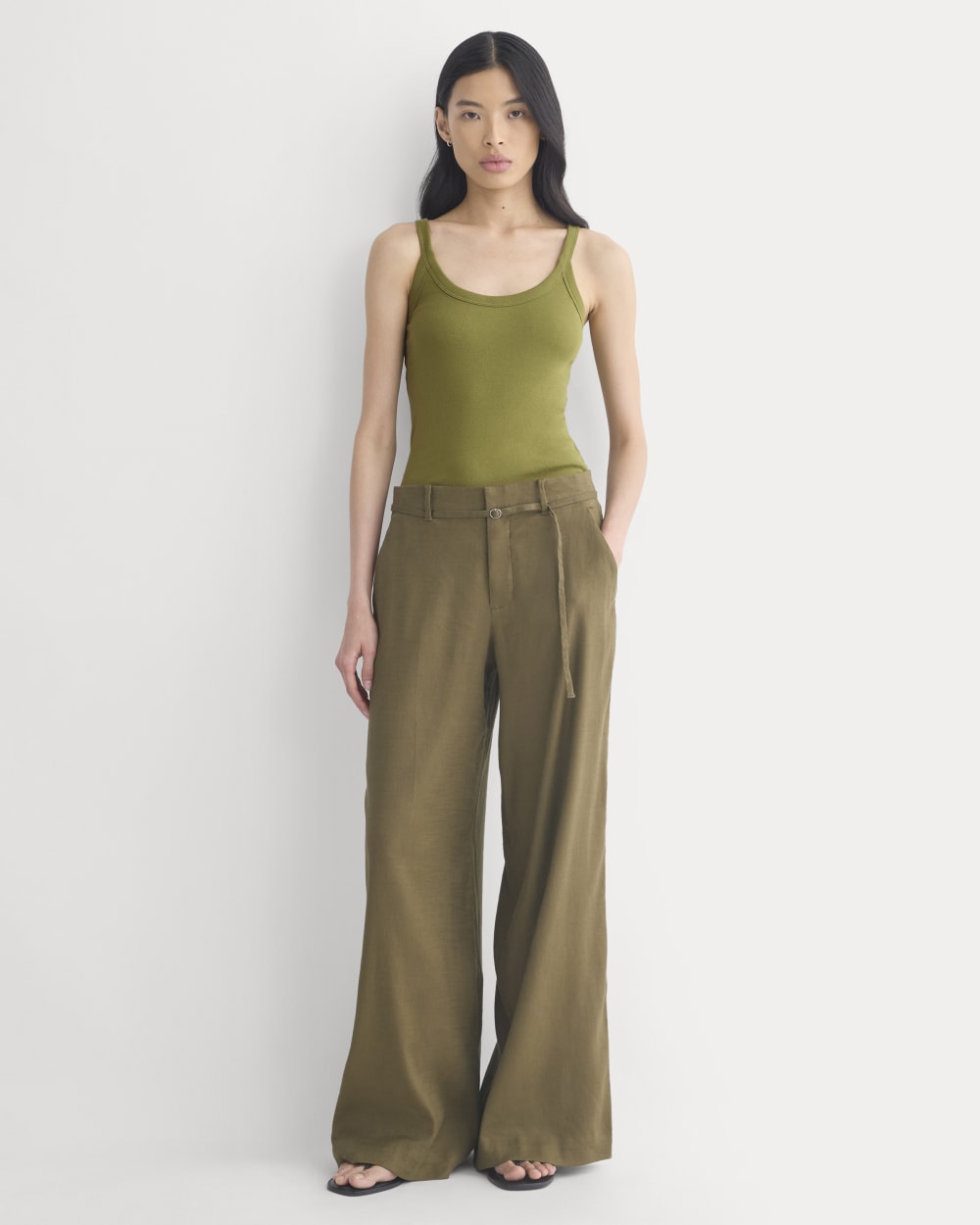 RetroSoft U-Neck Tank in Mayfly — detail view