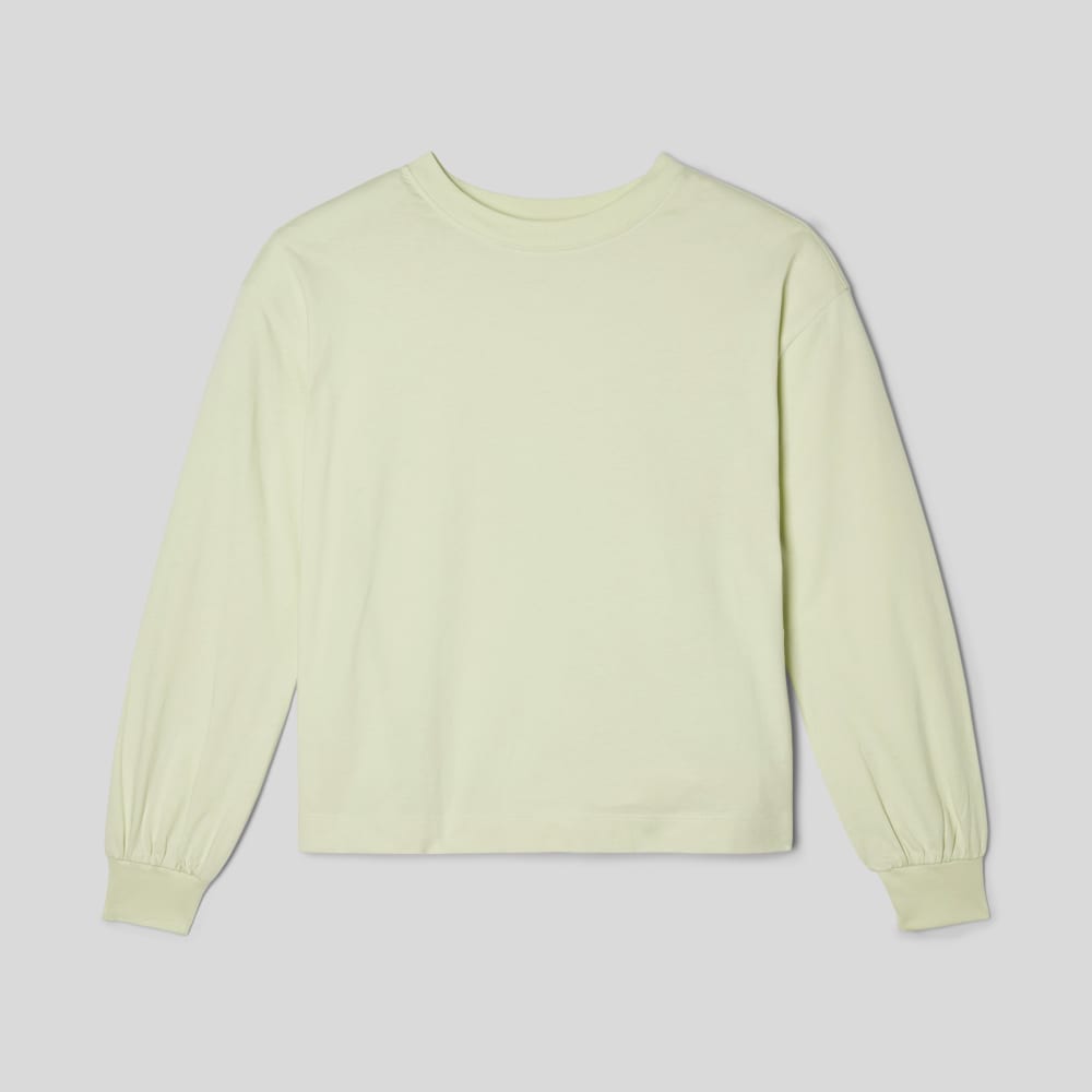 The Organic Cotton Long-Sleeve Tee in Seafoam Green — alternate view