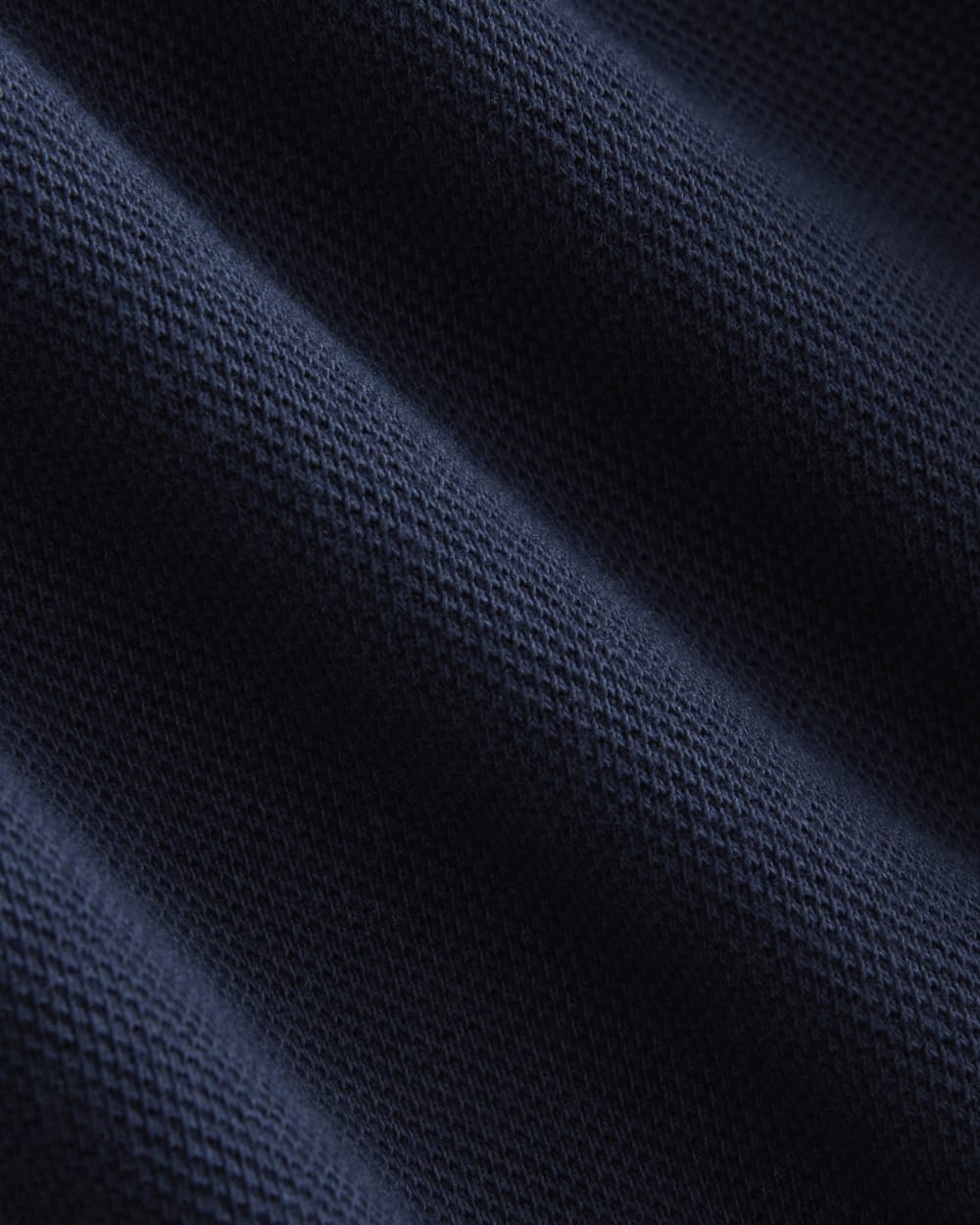 Pique Boxy Polo in Navy — detail view