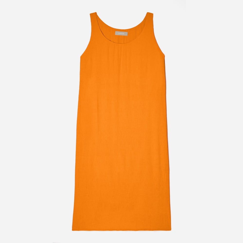 The Naia™ Ripple Tank Dress in Turmeric — front view