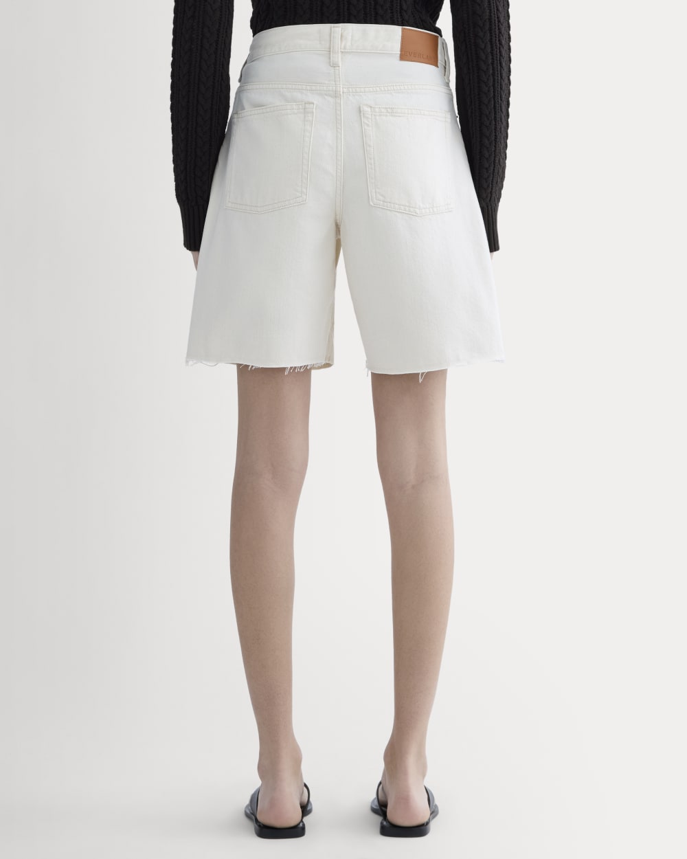 The OG Baggy Jean Short in Ecru — detail view