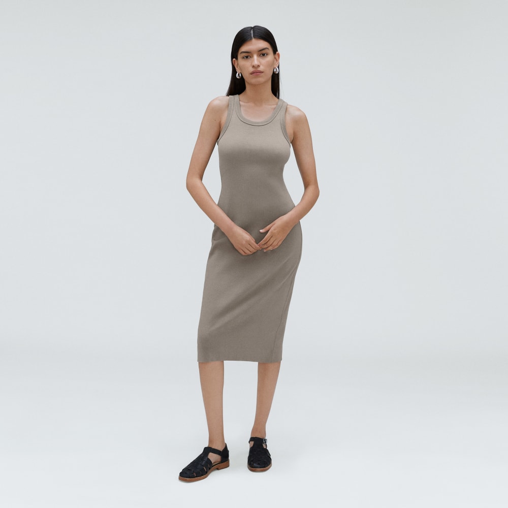 The ’90s Rib Dress in Clay — alternate view