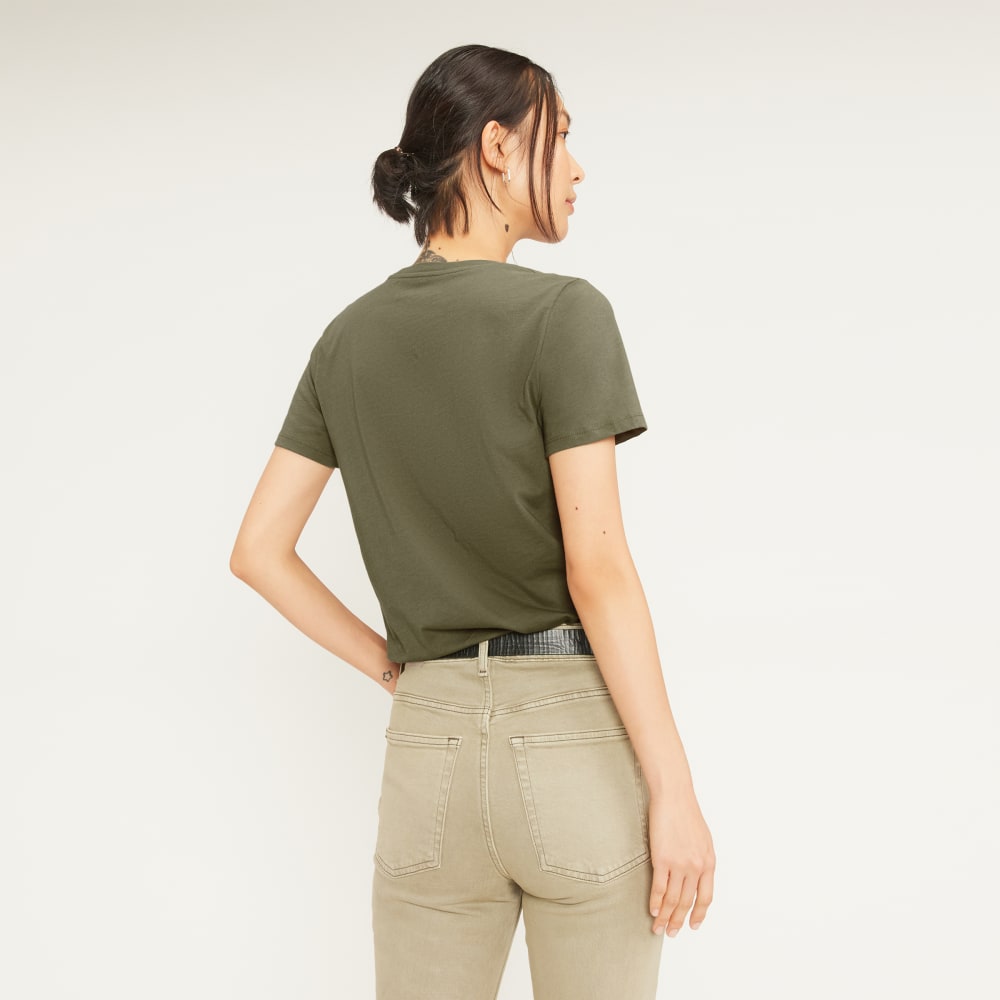 The Organic Cotton Crew Tee in Kalamata — detail view