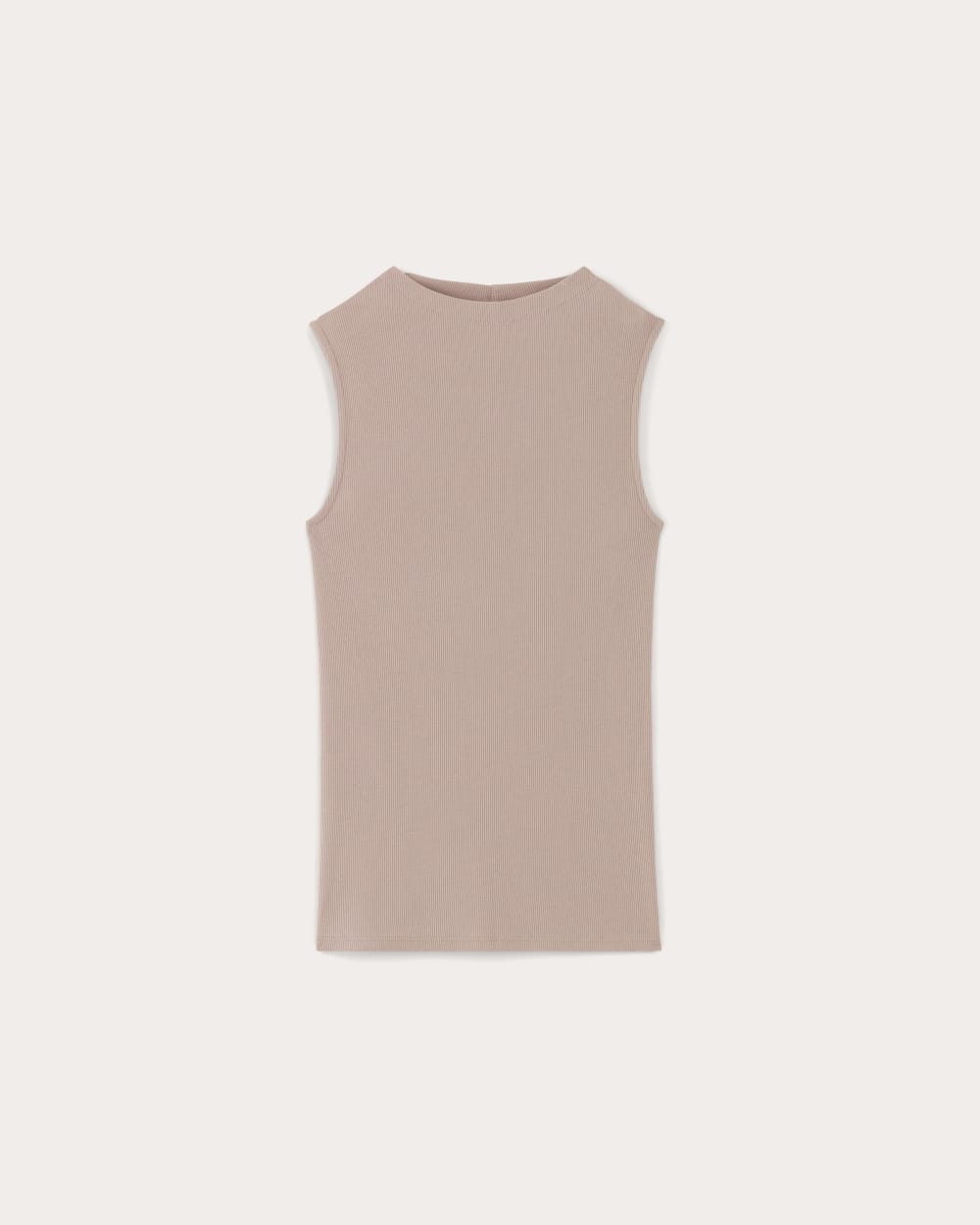 The Luxe Rib Funnel-Neck Tank in Dusty Rose — alternate view