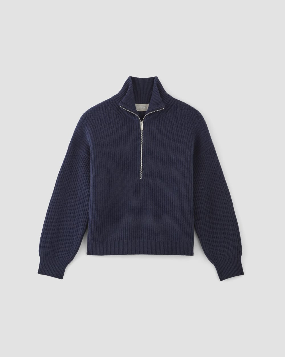 The Half-Zip Sweater in Luxe Merino in Navy — alternate view
