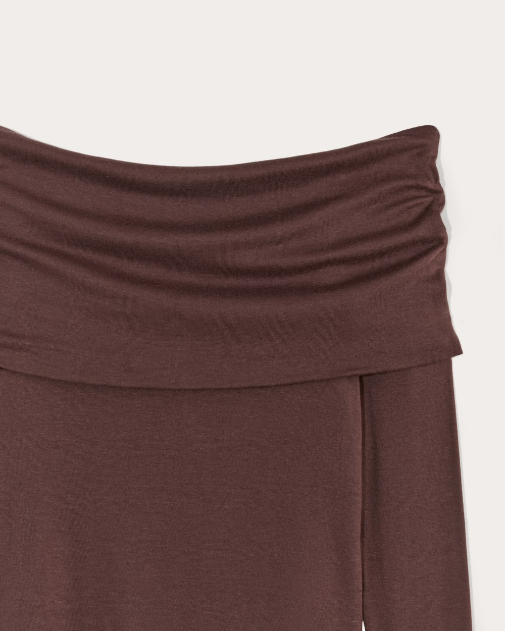 The Off-the-Shoulder Top in Butterluxe in Dark Mahogany — detail view