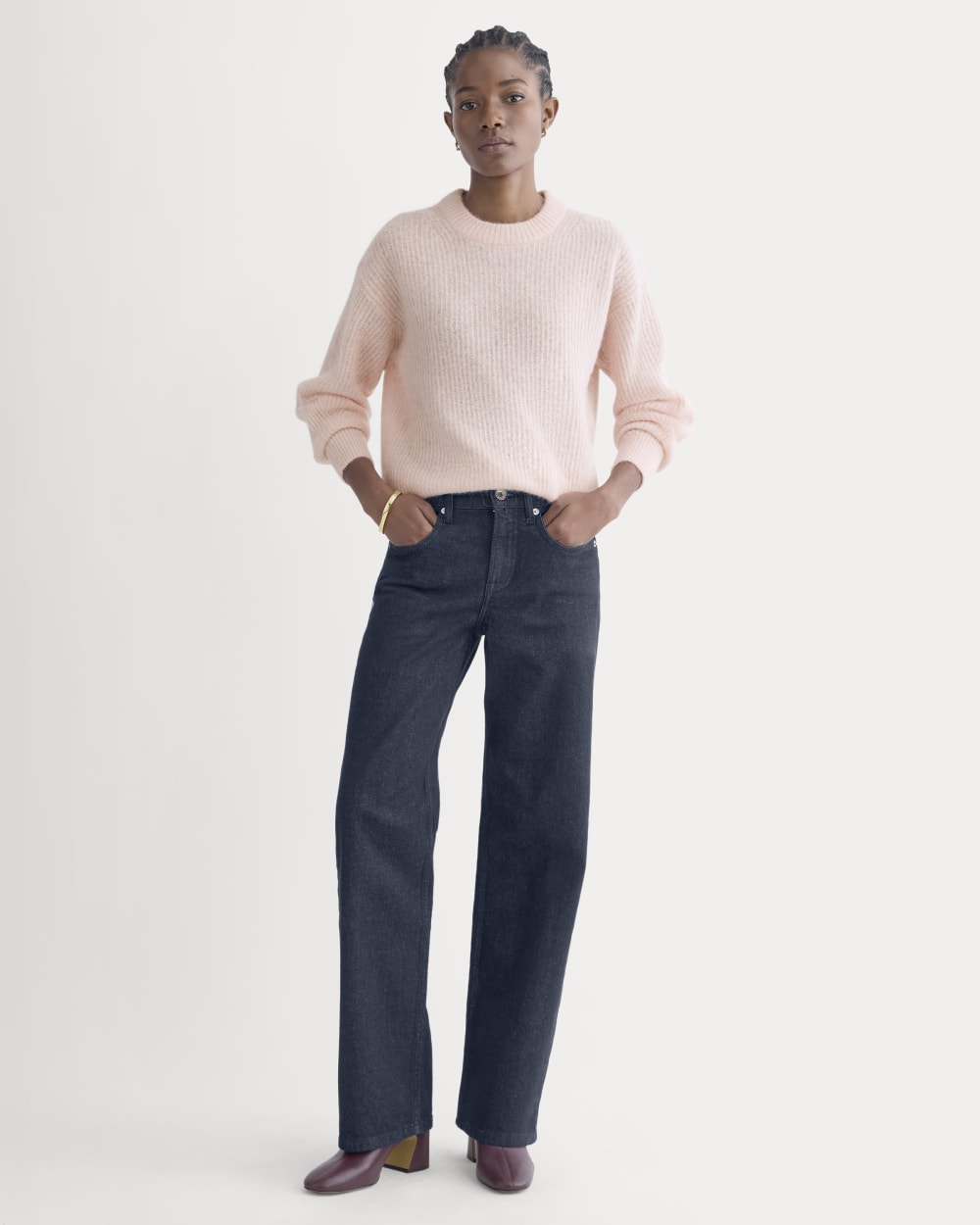 The Cocoon Crew in Alpaca in Soft Rose — detail view