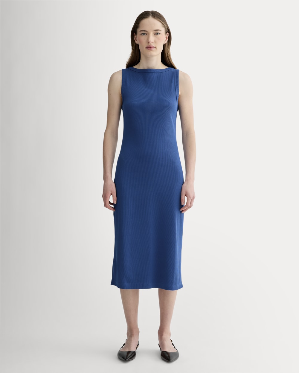 The Selfie Tank Dress in Bright Cobalt — front view