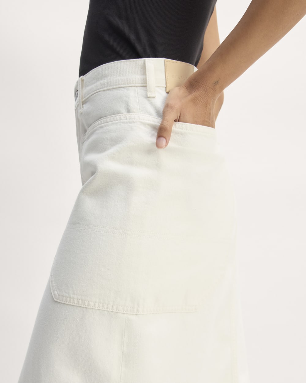 The Gardener Skirt in Bone — detail view